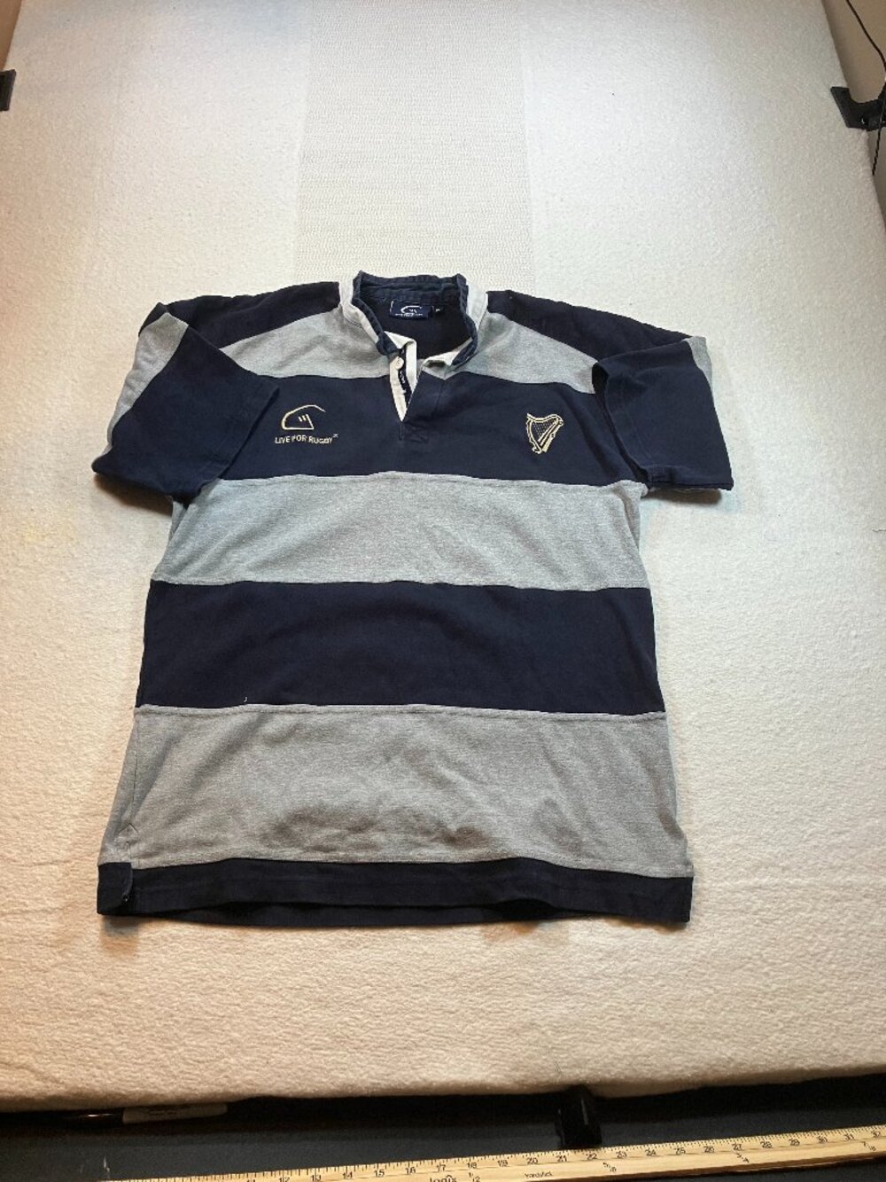 Live‎ for Rugby Guiness Colorblock Short Sleeve Rugby Shirt Mens M